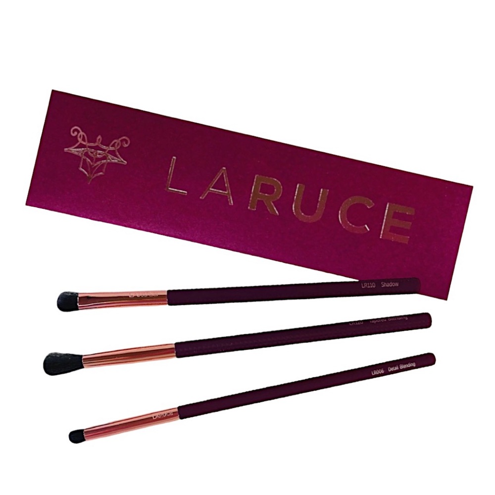 LARUCE BEAUTY SPECIAL EDITION 3 PIECE EYE BRUSH SET - BRAND NEW, SEALED